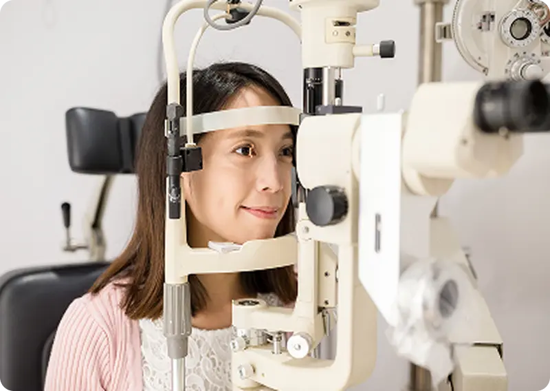 Patient undergoing eye examination